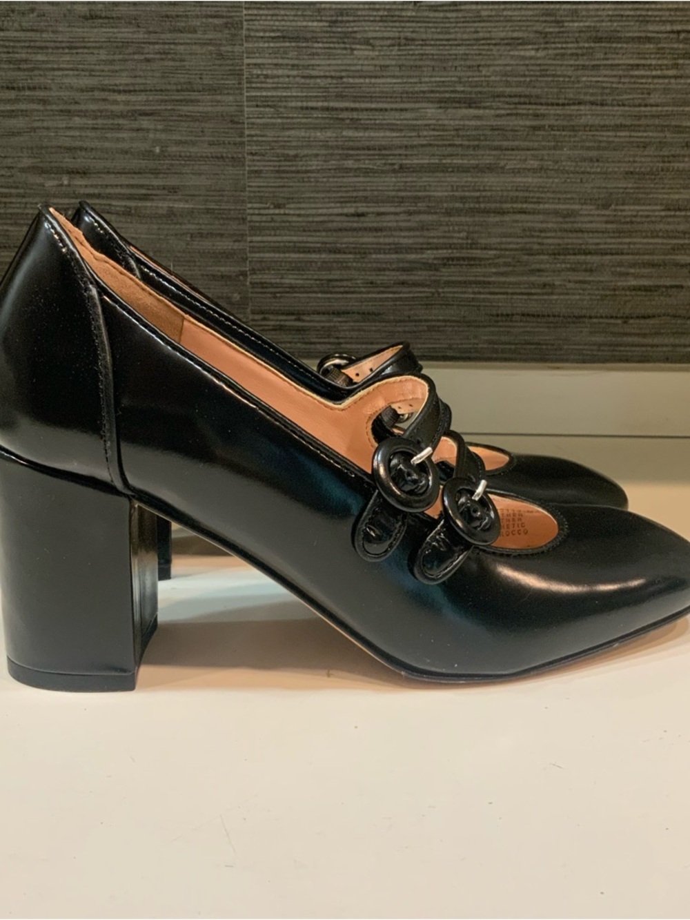 NWT J. Crew Black Patent Mary Jane Block Heel Pumps